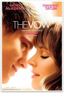 In the Vow, Paige and Leo (Rachel McAdams and Channing Tatum) are a happy newlywed couple whose lives are changed by a car accident that puts Paige in a coma