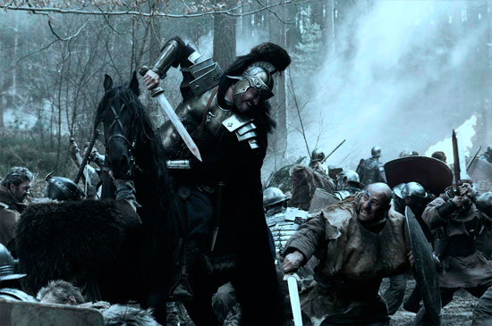 Centurion's filming began toward the end of February 2009. Filming locations included the Scottish locations Badenoch, Strathspey, and Glenfeshie Estate in the Cairngorms. Filming also took place at Ealing Studios in London and in Surrey locations, such as Alice Holt Forest and Hurtwood Forest in the Surrey Hills.