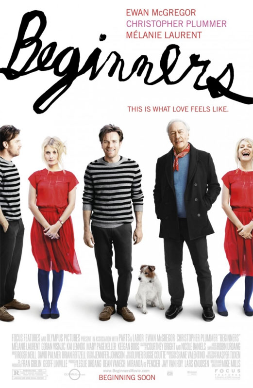 Beginners is about a young man is rocked by two announcements from his elderly father: that he has terminal cancer, and that he has a young male lover.
