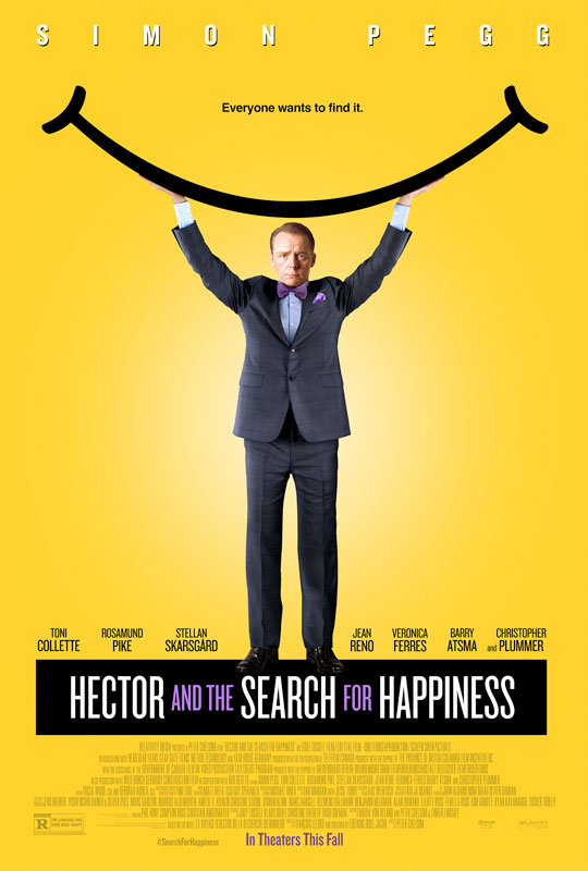 Simon Pegg heads an all-star international cast in Hector and the Search for Happiness, a German-Canadian coproduction directed by Peter Chelsom and filmed on four continents. 