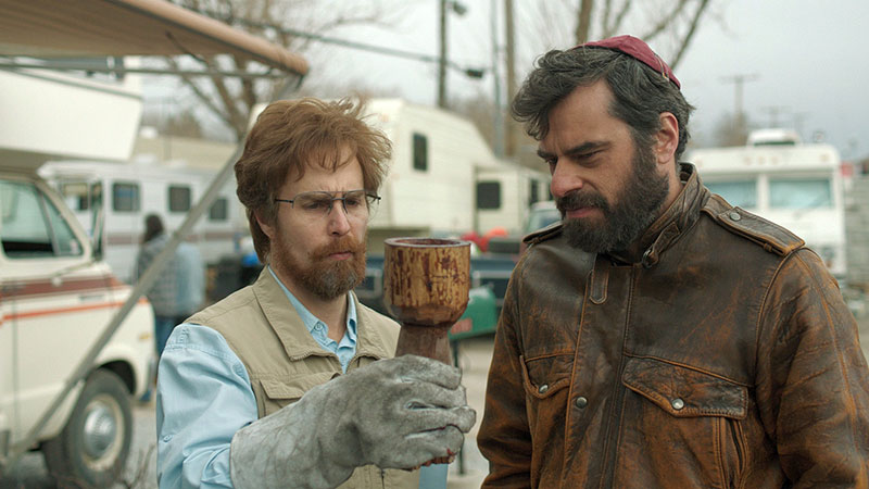 To help actor Sam Rockwell prepare for his role, director Jared Hess sent him footage of Biblical archeologists and evangelical leaders. The transformation the actor was able to effect surprised even his longtime collaborator.